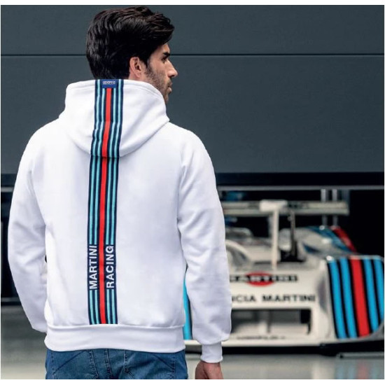 Men's Hoodie Big Stripes Martini Racing - White