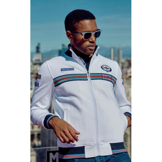 Men's Full Zip Sweatshirt Martini Racing - White