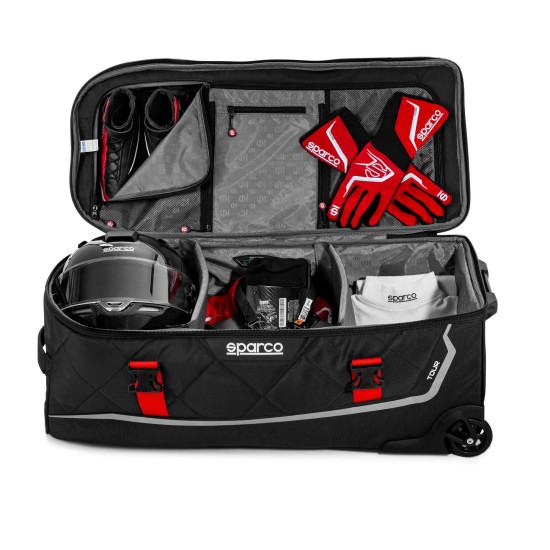 Sparco Tour Trolley Bag - Black & Red