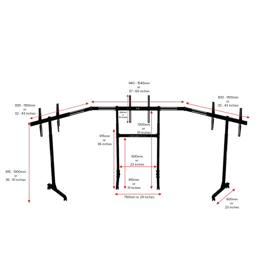 Free Standing Triple Monitor Stand Next Level Racing