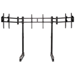 Round Tube Freestanding Triple Monitor Stand