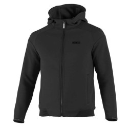 Hooded Full Zup Sweatshirt Sparco - Black
