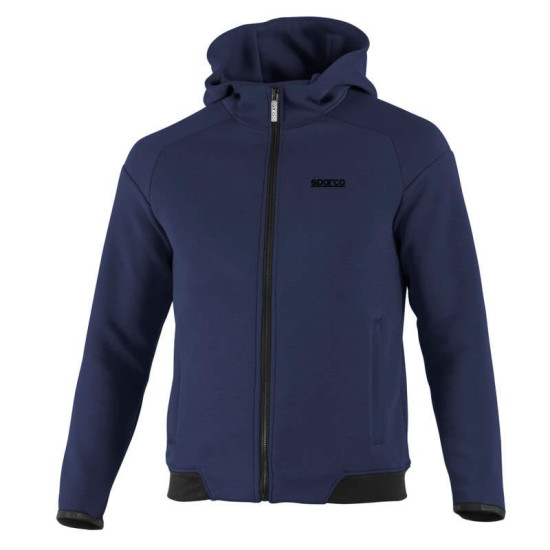 Hooded Full Zup Sweatshirt Sparco - Navy Blue