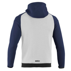 Hooded Full Zup Sweatshirt Sparco - White Navy Blue