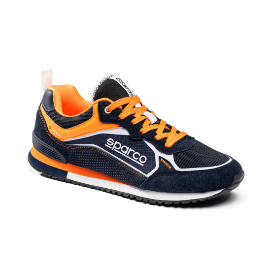 Sparco S-Road Shoes - Marine Blue / Fluorescent Orange
