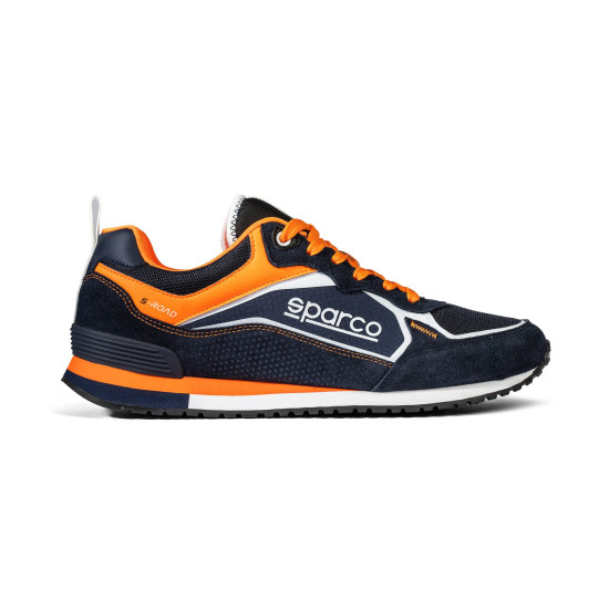 Sparco S-Road Shoes - Marine Blue / Fluorescent Orange