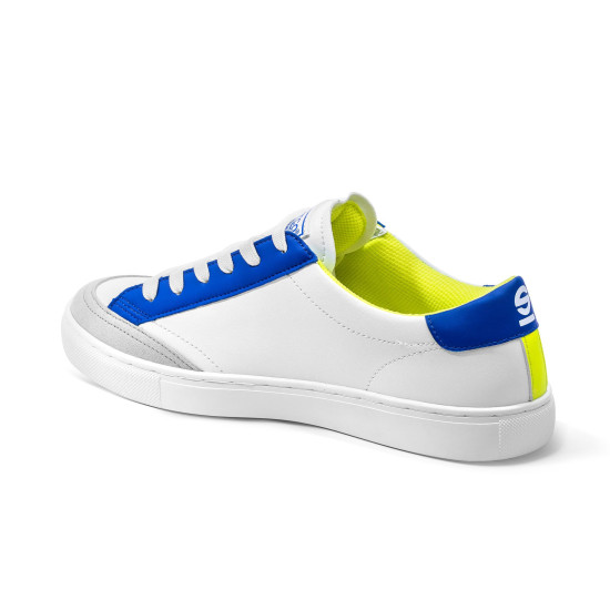 Sparco S-Time Shoes - White / Blue / Fluo Yellow