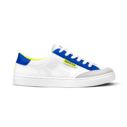 Sparco S-Time Shoes - White / Blue / Fluo Yellow