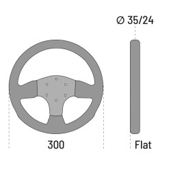 Sparco 300 Suede Streering Wheel - Black