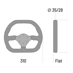 Sparco 310x260 Suede Streering Wheel - Black