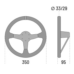 Sparco 325 Suede Streering Wheel - Black