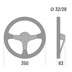 Sparco 345 Leather Streering Wheel - Black