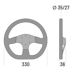 Sparco 353 Suede Streering Wheel - Black