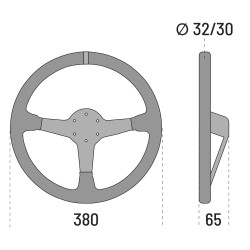 Sparco 368 Suede Steering Wheel - Black