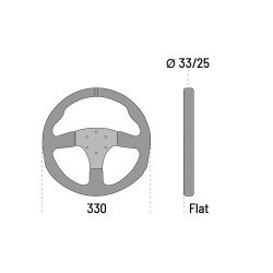 Sparco R330 Suede Steering Wheel - No Button