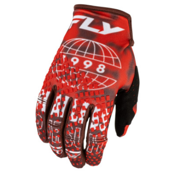 Fly Racing Kinetic Blur Gloves - Red / Maroon