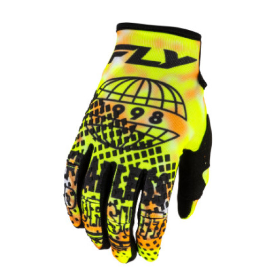 Fly Racing Kinetic Blur Gloves - White / Hi-Vis / Orange