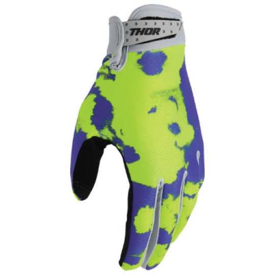 Thor Launchmode Bleach Motocross Gloves Gray / Acid