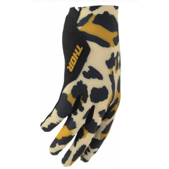 Thor Womens Sportmode Cheetah Gloves - Tan / Black