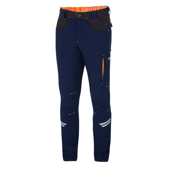 Sparco Kansas Tech Lightt Trousers - Navy Blue / Fluo Orange