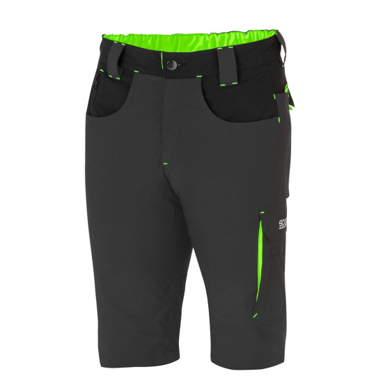 Sparco Tech Laredo Light Shorts - Dark Gray / Green
